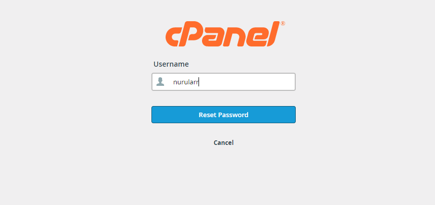 Masukkan Nama Username cPanel