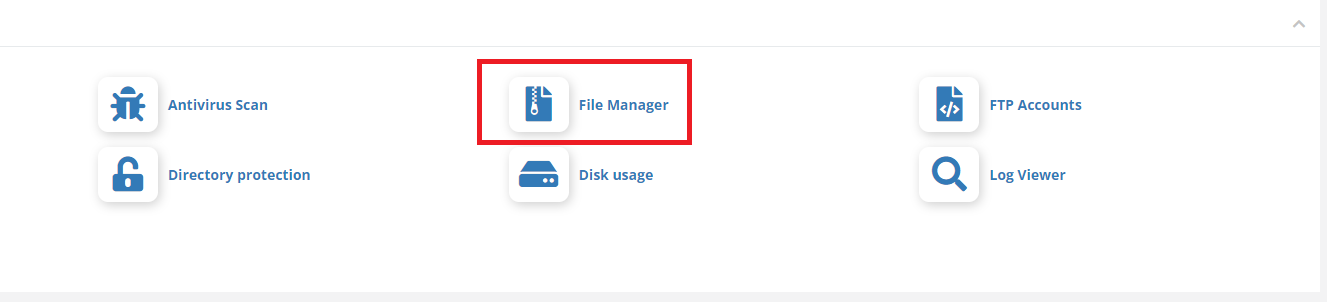 memperbaiki file .htaccess - masuk file manager di panel hosting