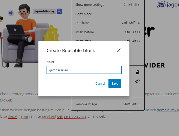 simpan reusable block