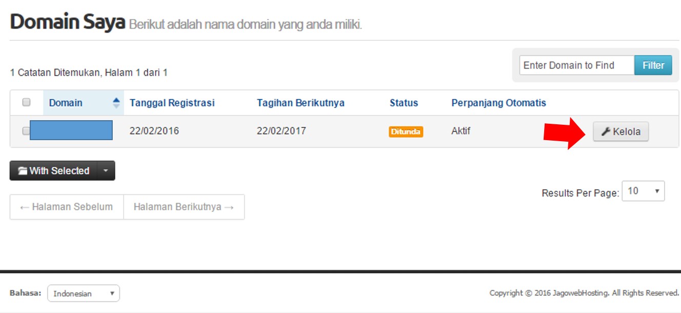 menu kelola domain di jagowebhosting